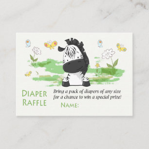 Funny Zebra Diaper Raffle Tickets