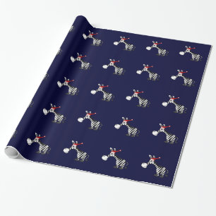 Funny Zebra in Santa Hat Christmas Wrapping Paper