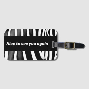 Funny zebra print luggage tag