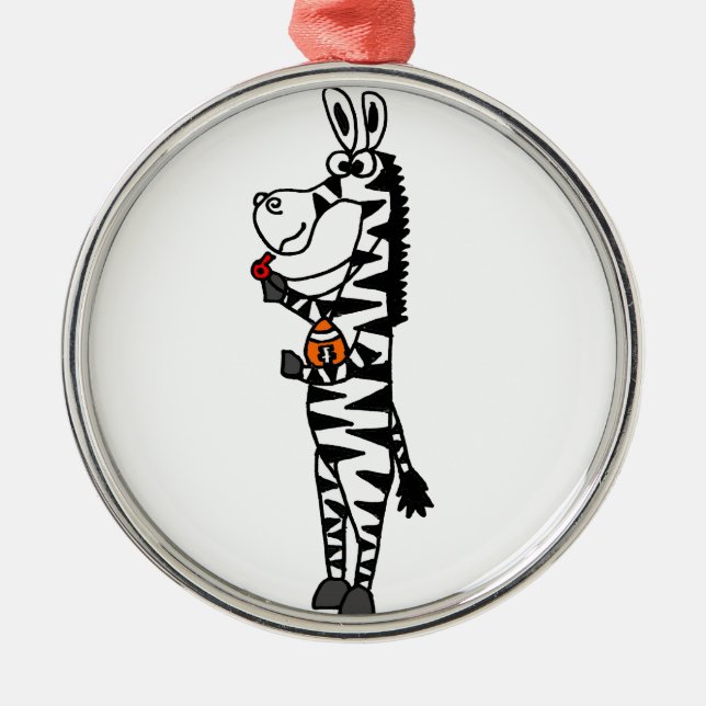 Funny Zebra Referee Original Art Metal Tree Decoration (Front)