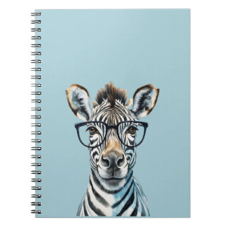 Funny Zebra Wearing glasses Notebook