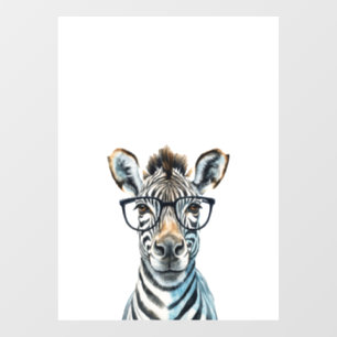 Funny Zebra Wearing glasses Window Cling