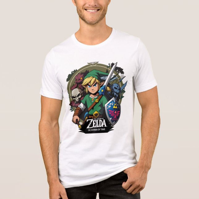 Funny Zelda Anime of Time Adventure Birthday Gift Tri-Blend Shirt (Front)