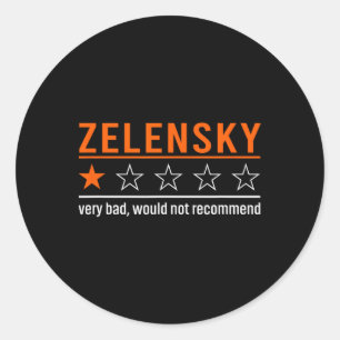 Funny Zelensky Conservative Republican Ukraine Classic Round Sticker