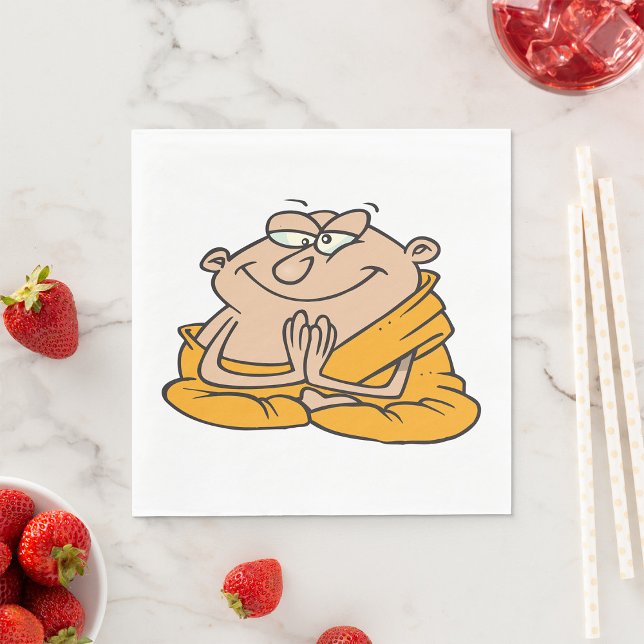 Funny Zen Monk Meditating Man Napkin (Creator Uploaded)