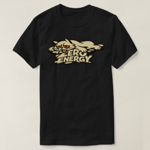 Funny Zero Energy Cat Melting Illustration T-Shirt