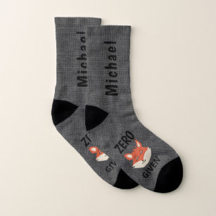 Funny Zero Fox Given Create Your Own Name Socks