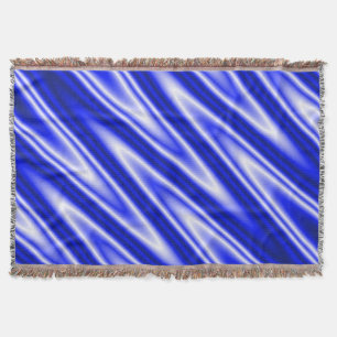 Funny ZigZag Waves blue white + your idea Throw Blanket