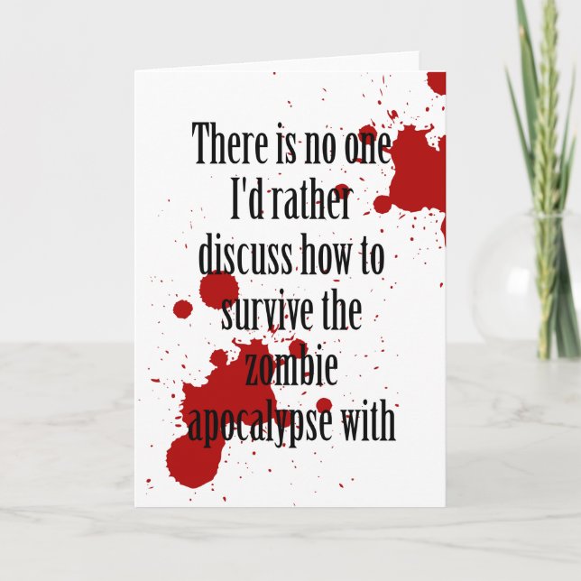 Funny zombie apocalypse greeting card (Front)