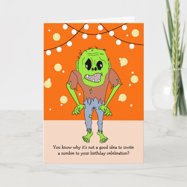 Funny Zombie Birthday Card (Front)