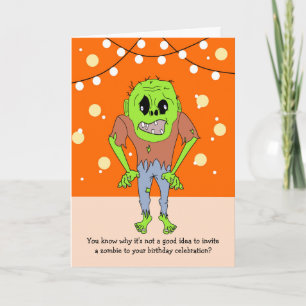 Funny Zombie Birthday Card