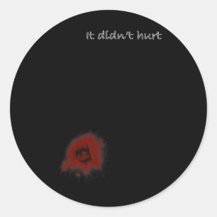 Funny Zombie Bite Halloween Bitten Injury Men Wome Classic Round Sticker