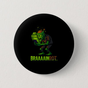 Funny Zombie Brainrot Meme 6 7 Halloween Boys Kids Cm Round Badge