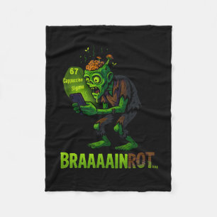 Funny Zombie Brainrot Meme 6 7 Halloween Boys Kids Fleece Blanket