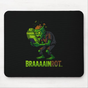 Funny Zombie Brainrot Meme 6 7 Halloween Boys Kids Mouse Mat