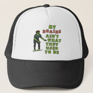 Funny Zombie Brains Old Age Trucker Hat