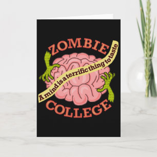Funny Zombie College Logo Holiday Card
