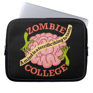 Funny Zombie College Logo Laptop Sleeve