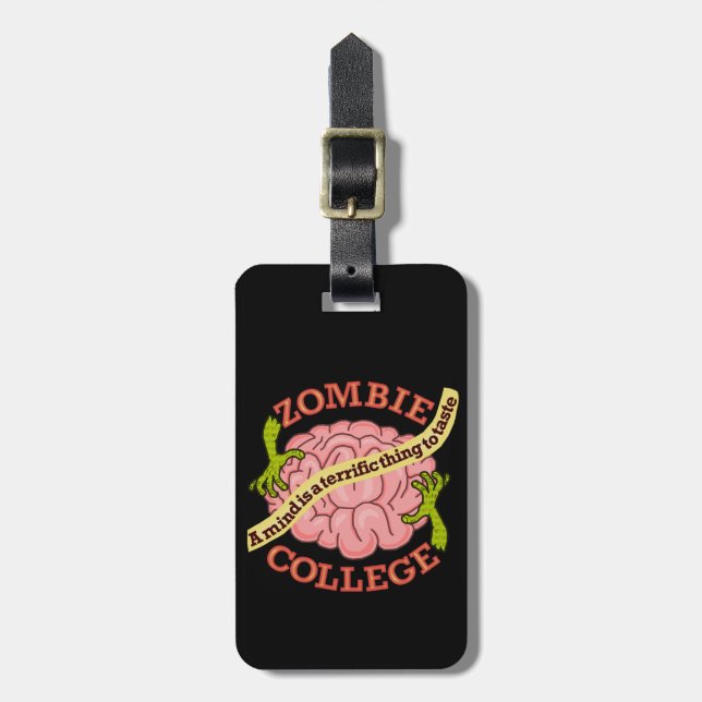 Funny Zombie College Logo Luggage Tag (Front Vertical)