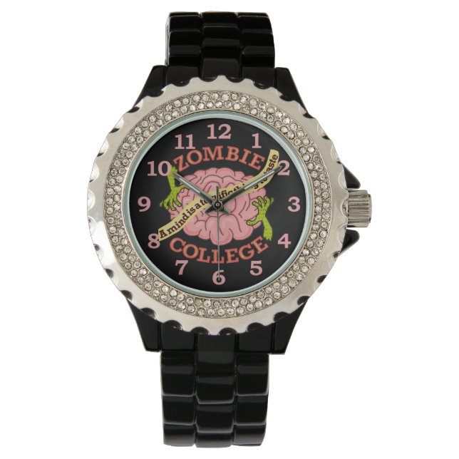 Funny Zombie College Logo Watch (Front)