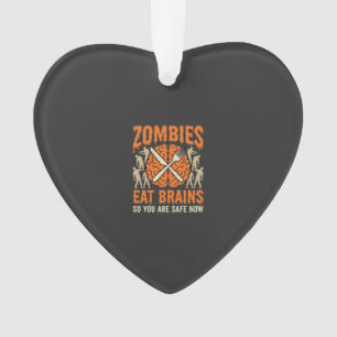 Funny Zombie Eat Brains Halloween Vector Design Ornament