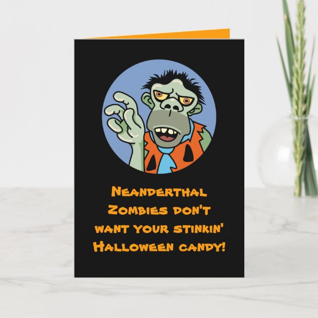 Funny Zombie Halloween Card (Front)