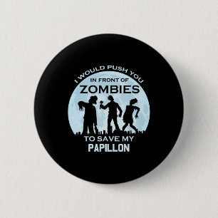 Funny Zombie Halloween Pet Papillon 6 Cm Round Badge