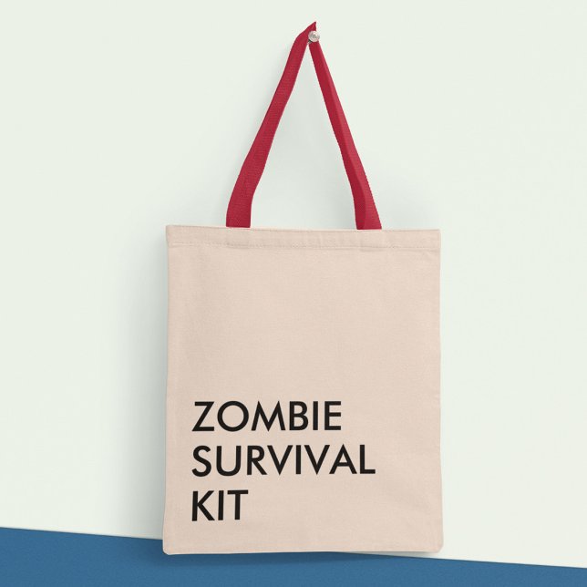 Funny ZOMBIE Modern Typography Minimalist Tote Bag (Creator Uploaded)