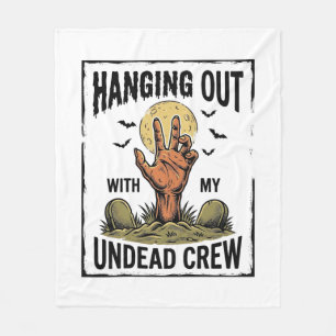 Funny Zombie Shirt for Horror Fans Vintage Undead Fleece Blanket