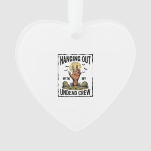 Funny Zombie Shirt for Horror Fans Vintage Undead  Ornament
