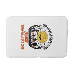 Funny Zombie Shirt with Engraved Moon and Dark Hum Bath Mat