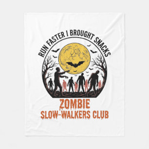 Funny Zombie Shirt with Engraved Moon and Dark Hum Fleece Blanket