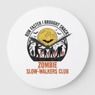 Funny Zombie Shirt with Engraved Moon and Dark Hum Large Clock
