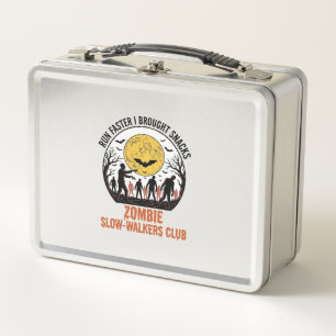 Funny Zombie Shirt with Engraved Moon and Dark Hum Metal Lunch Box