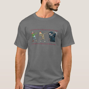 Funny Zombie Skeleton Grim Reaper Dabbing Dance T-Shirt