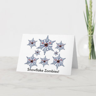 Funny Zombie Snowflake Halloween Christmas Blank Holiday Card