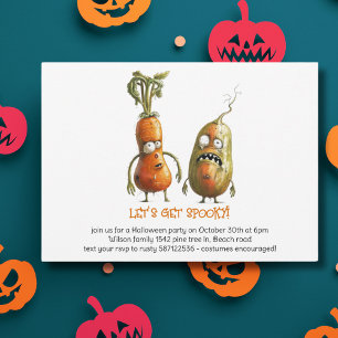 Funny zombie vegetables Halloween  Invitation