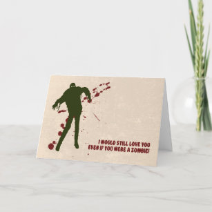 Funny Zombie with Blood Valentine’s Day Card