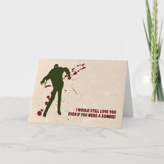 Funny Zombie with Blood Valentine’s Day Card (Front)
