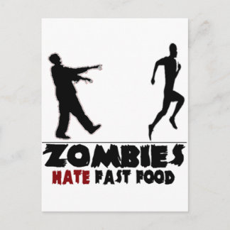 Funny Zombies Fast Food Postcard