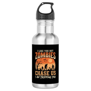 Funny Zombies Halloween Chase Us Design 532 Ml Water Bottle