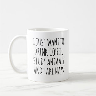 Funny Zoology Lover, Study Animals And Take Naps Coffee Mug
