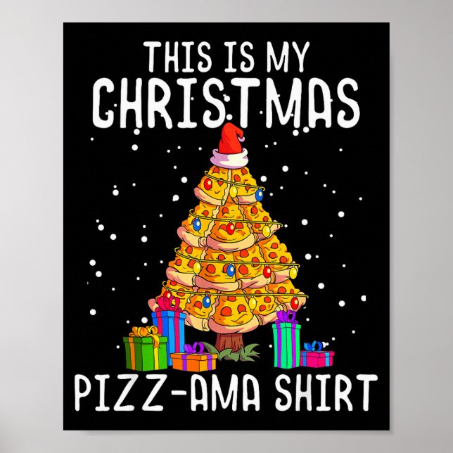 Funny Zza Christmas Tree Shirt Men Kids Zza Lover  Poster (Front)
