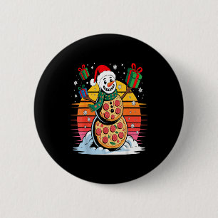 Funny Zza Snowman Christmas Holiday Food 6 Cm Round Badge