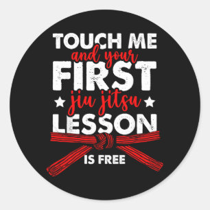 FunnyBrazilian Jiu Jitsu Touch Me BJJ MMA Jujitsu Classic Round Sticker