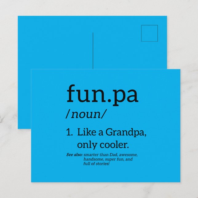 Funpa Like A Grandpa Only Cooler Postcard (Front/Back)