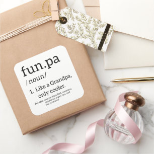 Funpa Like A Grandpa Only Cooler Square Sticker