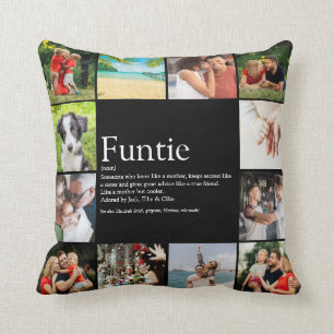 Funtie Aunt Auntie Definition Photo Collage Fun Cushion