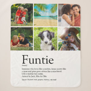 Funtie Aunt Auntie Modern Photo Collage Sherpa Blanket