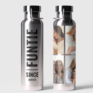 Funtie Fun Cool Aunt Custom Year 4 Photo Collage Water Bottle